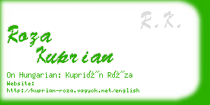 roza kuprian business card